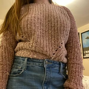 Pink fluffy crewneck